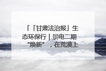 「甘肃法治报」生态环保行｜景电二期“焕新”，在荒漠上筑起一道绿色长城