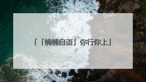 「楠楠自语」你行你上