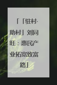 「驻村·助村」刘同旺：惠民产业拓宽致富路