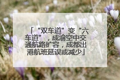 “双车道”变“六车道”，成渝空中交通航路扩容，成都出港航班延误或减少