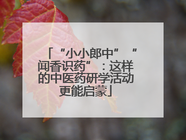 “小小郎中”“闻香识药”：这样的中医药研学活动更能启蒙