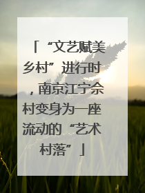 “文艺赋美乡村”进行时，南京江宁佘村变身为一座流动的“艺术村落”