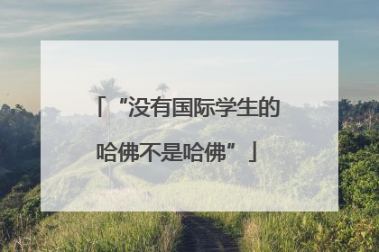 “没有国际学生的哈佛不是哈佛”