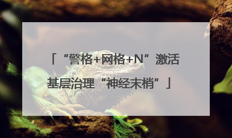 “警格+网格+N”激活基层治理“神经末梢”