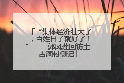 “集体经济壮大了，百姓日子就好了！”——郭凤莲回访土古洞村侧记