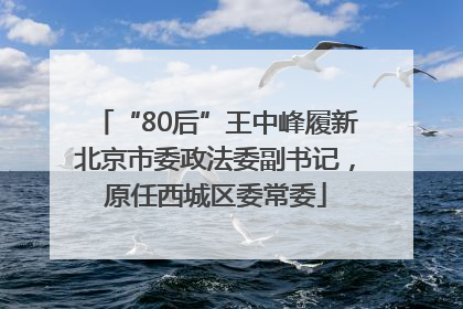 “80后”王中峰履新北京市委政法委副书记，原任西城区委常委