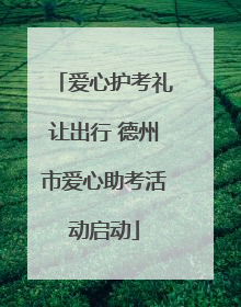 爱心护考礼让出行 德州市爱心助考活动启动