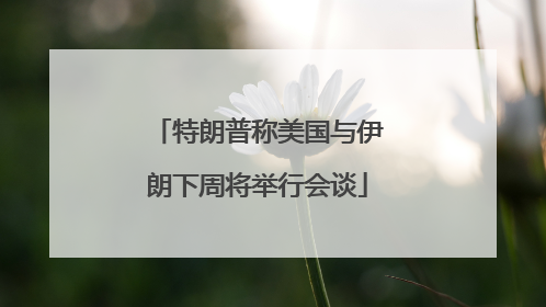 特朗普称美国与伊朗下周将举行会谈