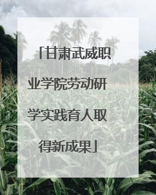 甘肃武威职业学院劳动研学实践育人取得新成果