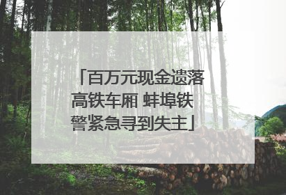 百万元现金遗落高铁车厢 蚌埠铁警紧急寻到失主