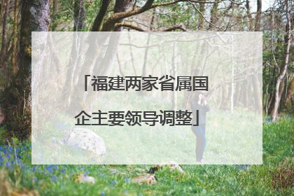 福建两家省属国企主要领导调整