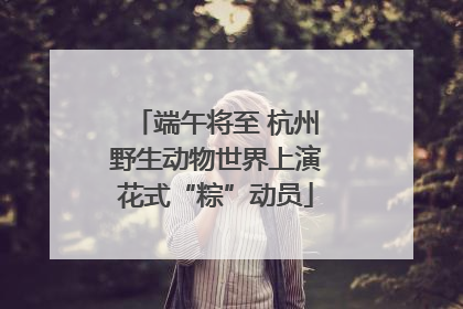 端午将至 杭州野生动物世界上演花式“粽”动员