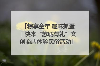 粽享童年 趣味抓蛋｜快来“苏城有礼”文创商店体验民俗活动