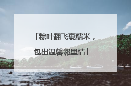粽叶翻飞裹糯米，包出温馨邻里情