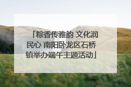 粽香传雅韵 文化润民心 南阳卧龙区石桥镇举办端午主题活动