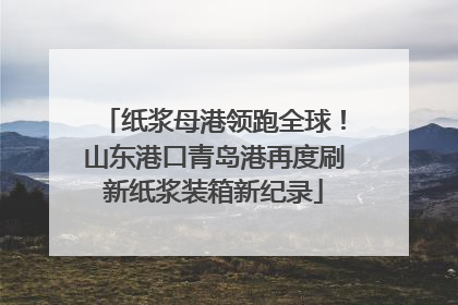 纸浆母港领跑全球！山东港口青岛港再度刷新纸浆装箱新纪录