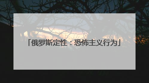 俄罗斯定性：恐怖主义行为