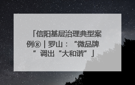 信阳基层治理典型案例⑧｜罗山：“微品牌”调出“大和谐”