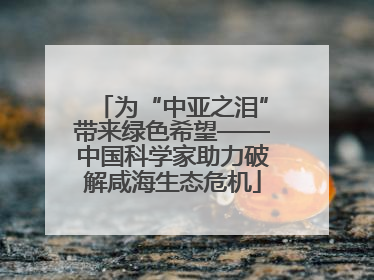 为“中亚之泪”带来绿色希望——中国科学家助力破解咸海生态危机