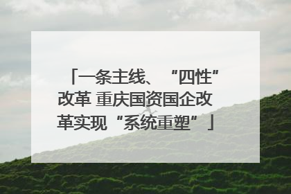 一条主线、“四性”改革 重庆国资国企改革实现“系统重塑”