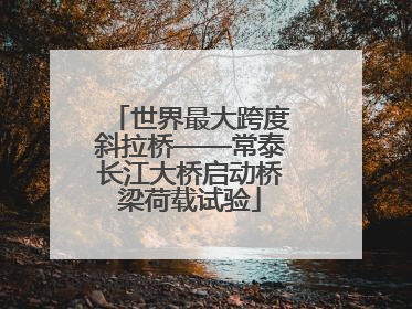 世界最大跨度斜拉桥——常泰长江大桥启动桥梁荷载试验