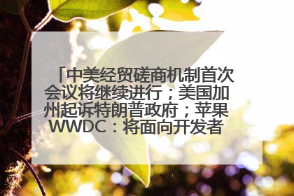 中美经贸磋商机制首次会议将继续进行；美国加州起诉特朗普政府；苹果WWDC：将面向开发者推出苹果智能模型；中办、国办发文，事关民生丨每经早参