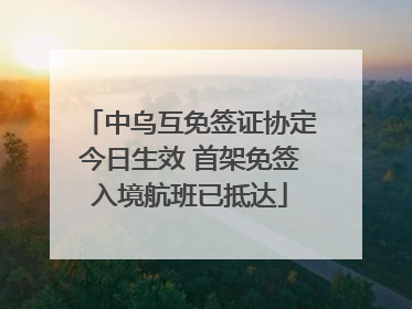 中乌互免签证协定今日生效 首架免签入境航班已抵达