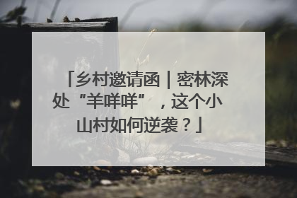 乡村邀请函｜密林深处“羊咩咩”，这个小山村如何逆袭？