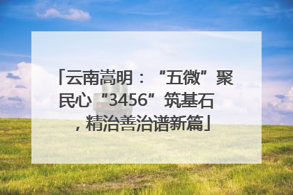 云南嵩明：“五微”聚民心“3456”筑基石，精治善治谱新篇