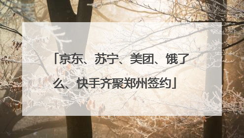 京东、苏宁、美团、饿了么、快手齐聚郑州签约