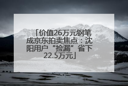 价值26万元钢笔成京东拍卖焦点：沈阳用户“捡漏”省下22.5万元