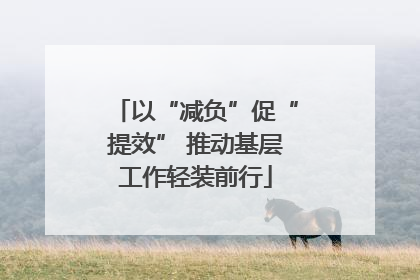 以“减负”促“提效” 推动基层工作轻装前行