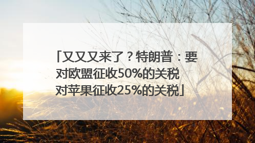 又又又来了？特朗普：要对欧盟征收50%的关税 对苹果征收25%的关税