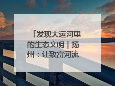 发现大运河里的生态文明｜扬州：让致富河流淌出好生态