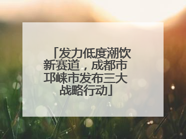 发力低度潮饮新赛道，成都市邛崃市发布三大战略行动