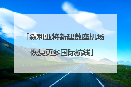 叙利亚将新建数座机场 恢复更多国际航线