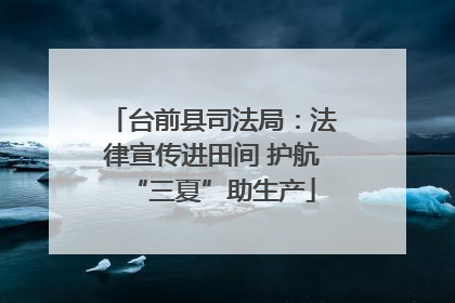 台前县司法局：法律宣传进田间 护航“三夏”助生产