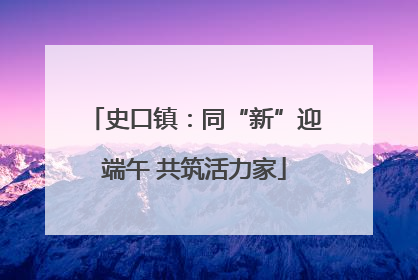 史口镇：同“新”迎端午 共筑活力家