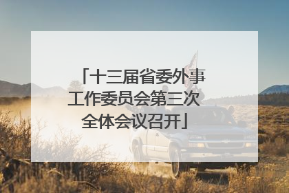 十三届省委外事工作委员会第三次全体会议召开
