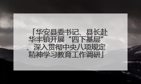 华安县委书记、县长赴华丰镇开展“四下基层”、深入贯彻中央八项规定精神学习教育工作调研