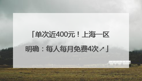 单次近400元！上海一区明确：每人每月免费4次↗