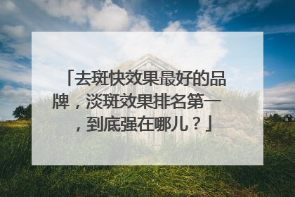 去斑快效果最好的品牌，淡斑效果排名第一，到底强在哪儿？