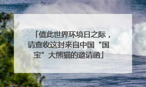 值此世界环境日之际，请查收这封来自中国“国宝”大熊猫的邀请函