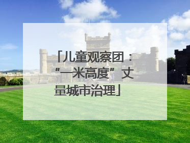 儿童观察团：“一米高度”丈量城市治理