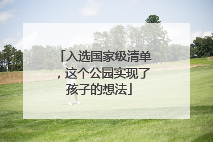 入选国家级清单，这个公园实现了孩子的想法