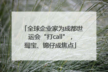 全球企业家为成都世运会“打call”，蜀宝、锦仔成焦点