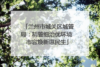兰州市城关区城管局：精管细治优环境 市容焕新惠民生