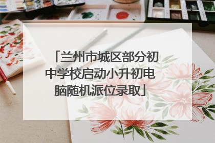 兰州市城区部分初中学校启动小升初电脑随机派位录取