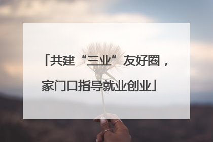 共建“三业”友好圈，家门口指导就业创业