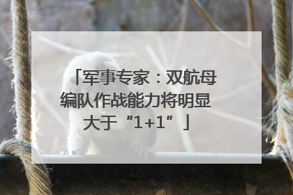 军事专家：双航母编队作战能力将明显大于“1+1”